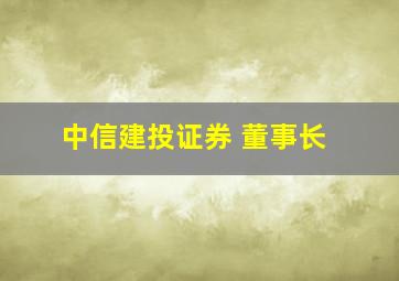 中信建投证券 董事长